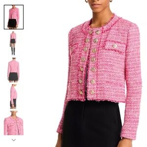 Generation Love Chic Pink Tweed Jacket with Gold Buttons